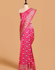 Rani Pink Jaal Saree In Silk