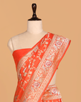 Orange Jaal Saree in Silk