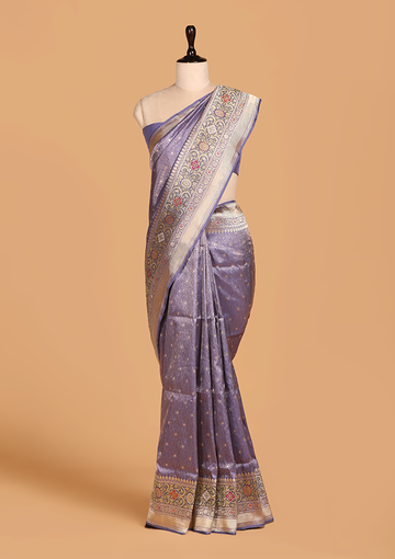 Mauve Brocade Saree in Silk