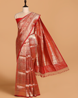 Red Brocade Saree in Silk