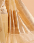 Lemon Yellow Butta Saree in Kora Silk