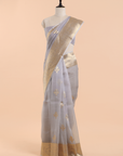 Grey Butta Saree in Kora Silk
