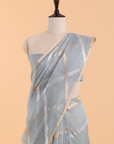 Sky Blue Lehariya  Saree in Kora Silk