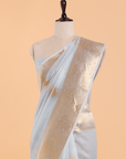 Sky Blue Butta Saree in Kora Silk