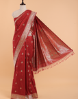 Red Butti Saree in Silk