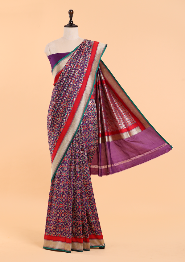 Purple Patola Saree in Silk