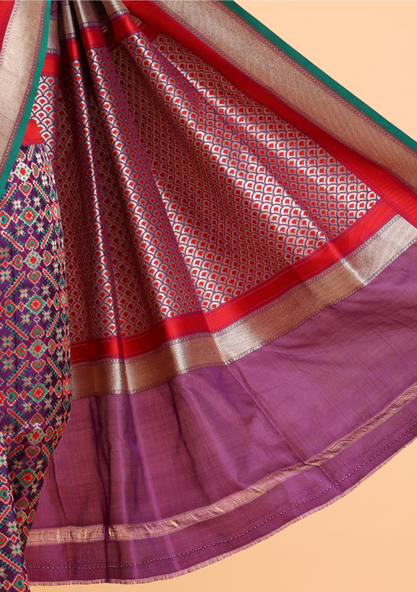 Purple Patola Saree in Silk