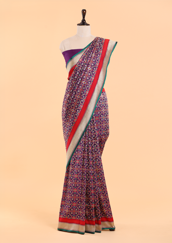 Purple Patola Saree in Silk