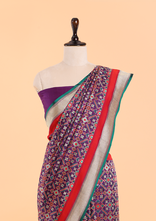 Purple Patola Saree in Silk
