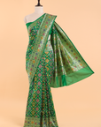 Bottle Green Patola Saree in Silk