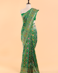 Bottle Green Patola Saree in Silk