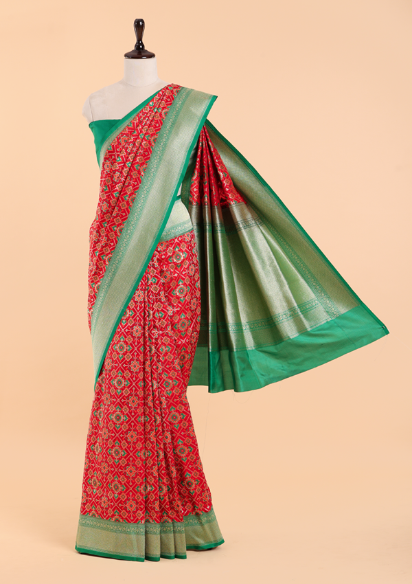 Red Patola Saree in Silk