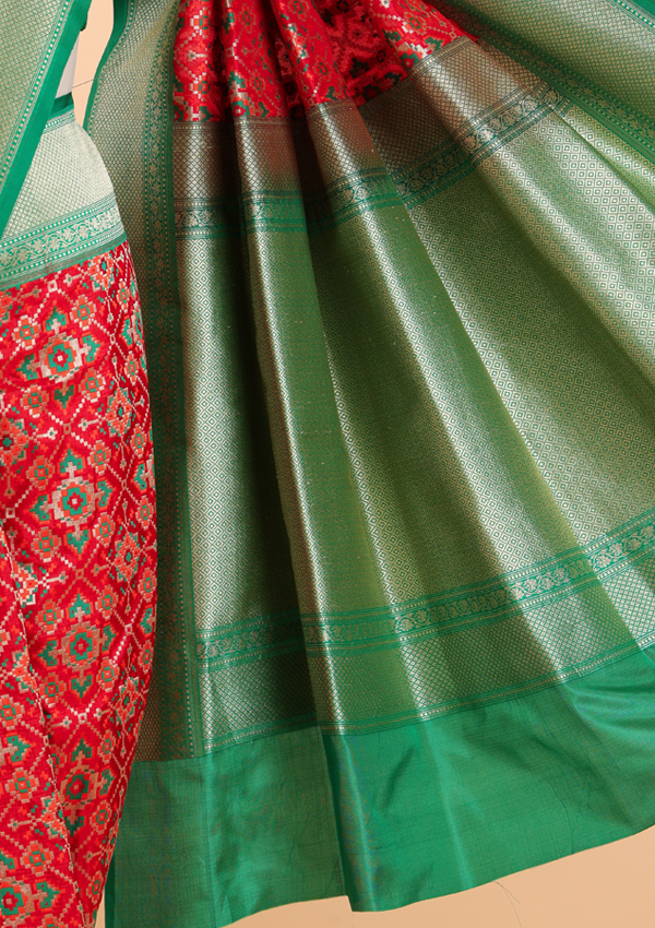 Red Patola Saree in Silk