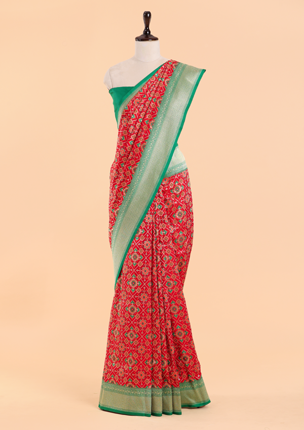 Red Patola Saree in Silk