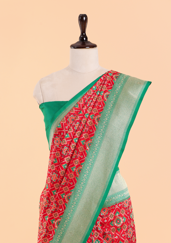 Red Patola Saree in Silk