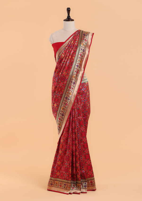 Red Patola Saree in Silk