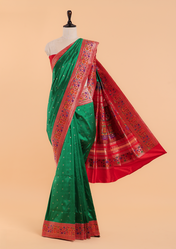 Green Paithani Saree in Silk