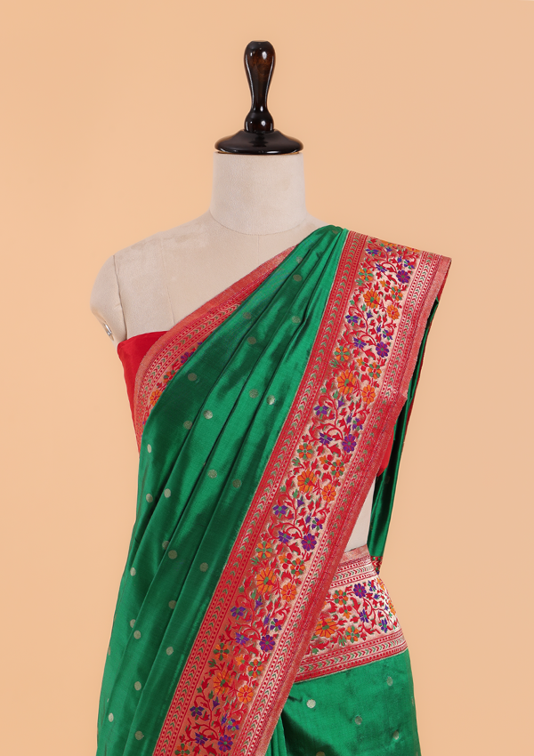 Green Paithani Saree in Silk