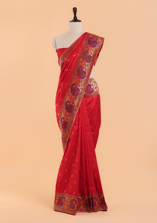 Red Paithani Saree in Silk