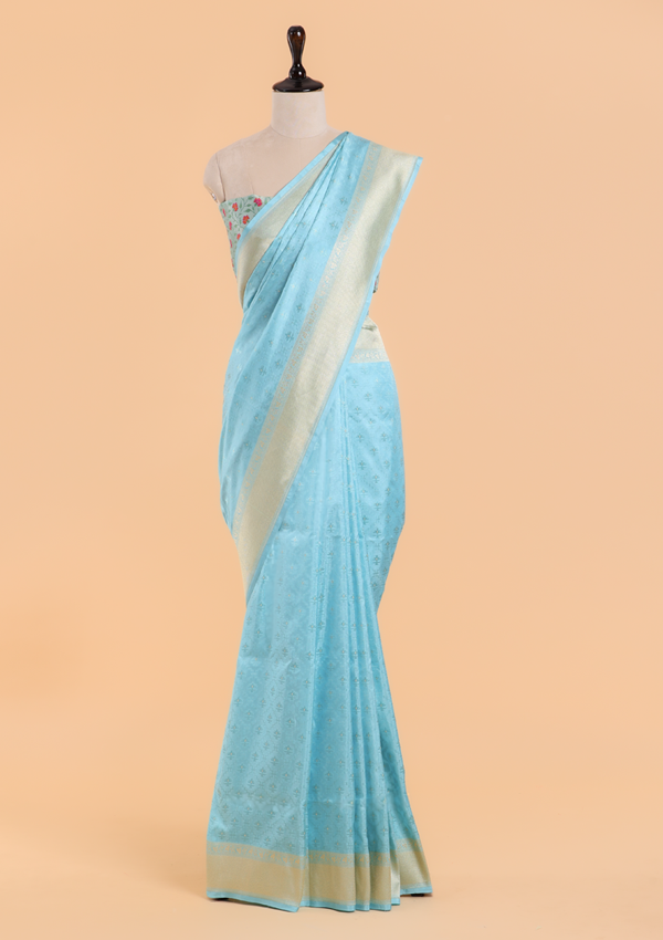 Firozi Paithani Pallu Saree in Silk