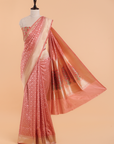 Peach Paithani Pallu Saree in Silk