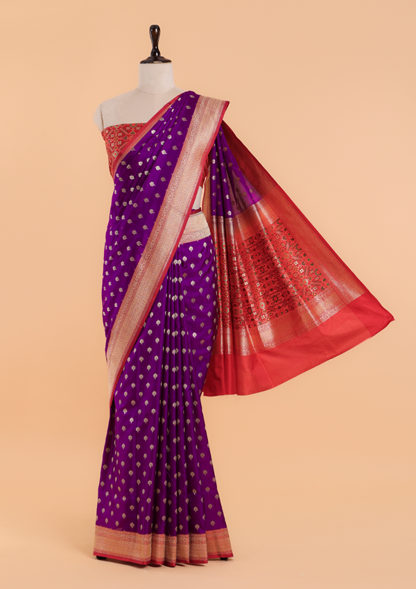 Purple Patola Pallu Saree in Silk