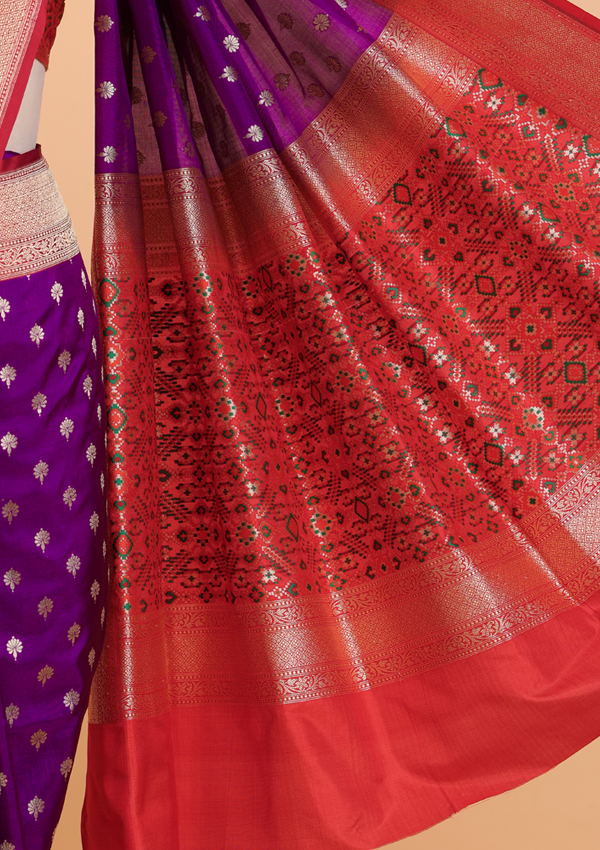 Purple Patola Pallu Saree in Silk
