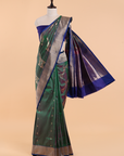Green Lehariya Saree in Silk