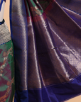 Green Lehariya Saree in Silk