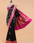 Black Lehariya Saree in Silk