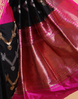 Black Lehariya Saree in Silk