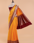 Yellow Lehariya Saree in Silk