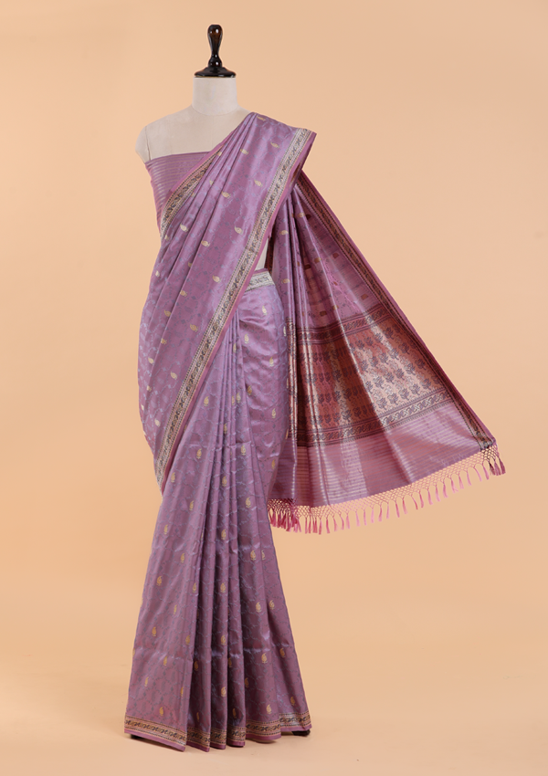 Mauve Butti Saree in Silk