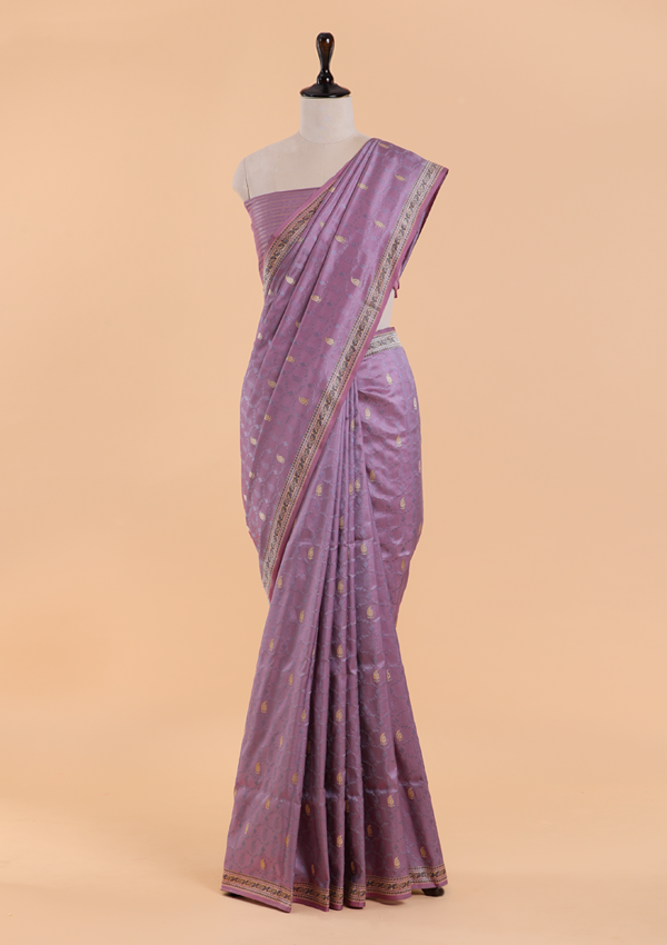 Mauve Butti Saree in Silk