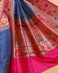 Navy Blue Paithani Saree in Silk