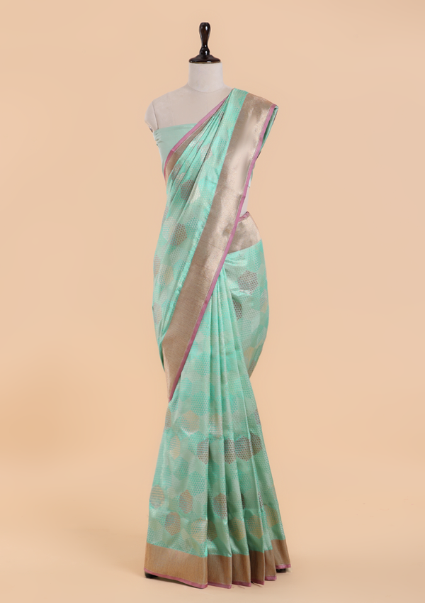 Sea Green Butta Saree in Silk