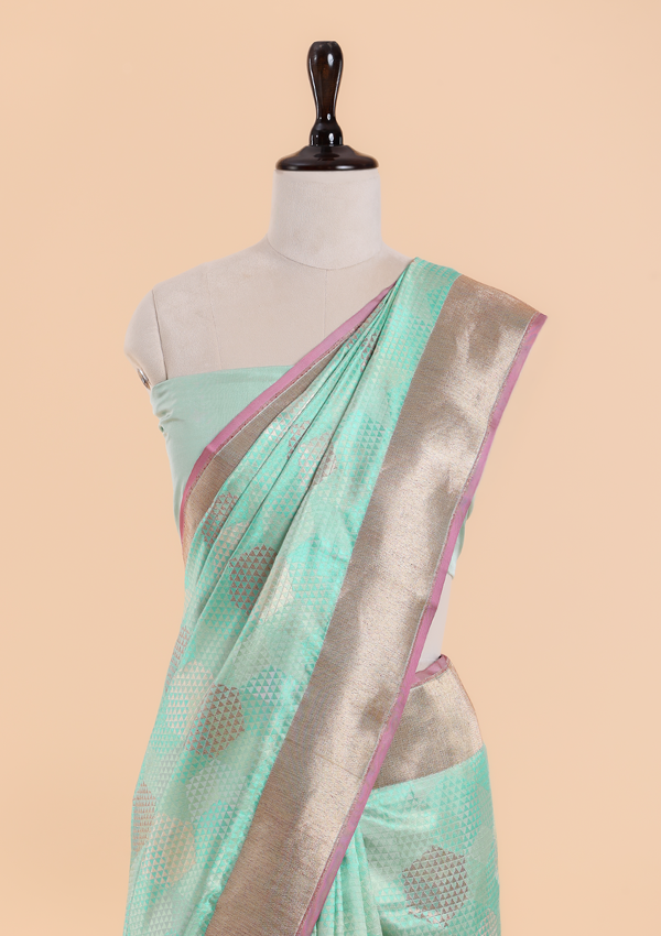 Sea Green Butta Saree in Silk