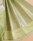 Pista Green Plain Saree in Silk