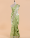 Pista Green Plain Saree in Silk