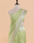 Pista Green Plain Saree in Silk