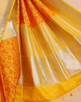 Yellow Plain Saree in Silk