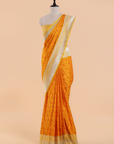 Yellow Plain Saree in Silk
