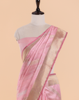 Light Pink Lehariya Saree in Silk