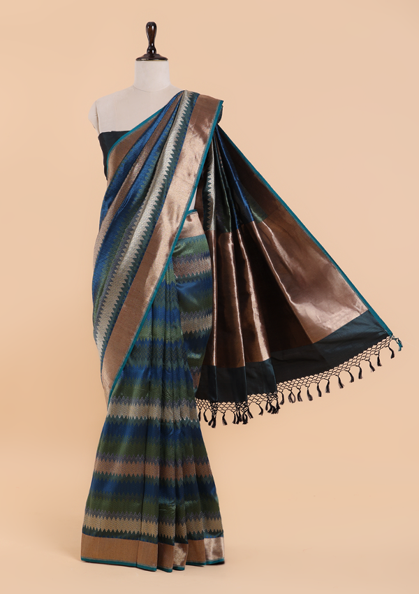 Jade Green Rangkat Saree in Silk