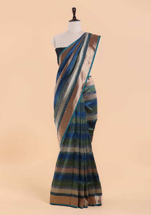 Jade Green Rangkat Saree in Silk