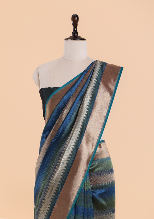Jade Green Rangkat Saree in Silk