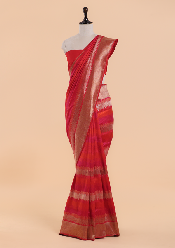Red Rangkat Saree in Silk