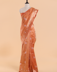 Rust Brocade Saree In Silk