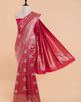 Red Brocade Saree In Silk