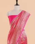 Strawberry Pink Brocade Saree In Silk
